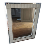 Large vintage tufted velvet mirror