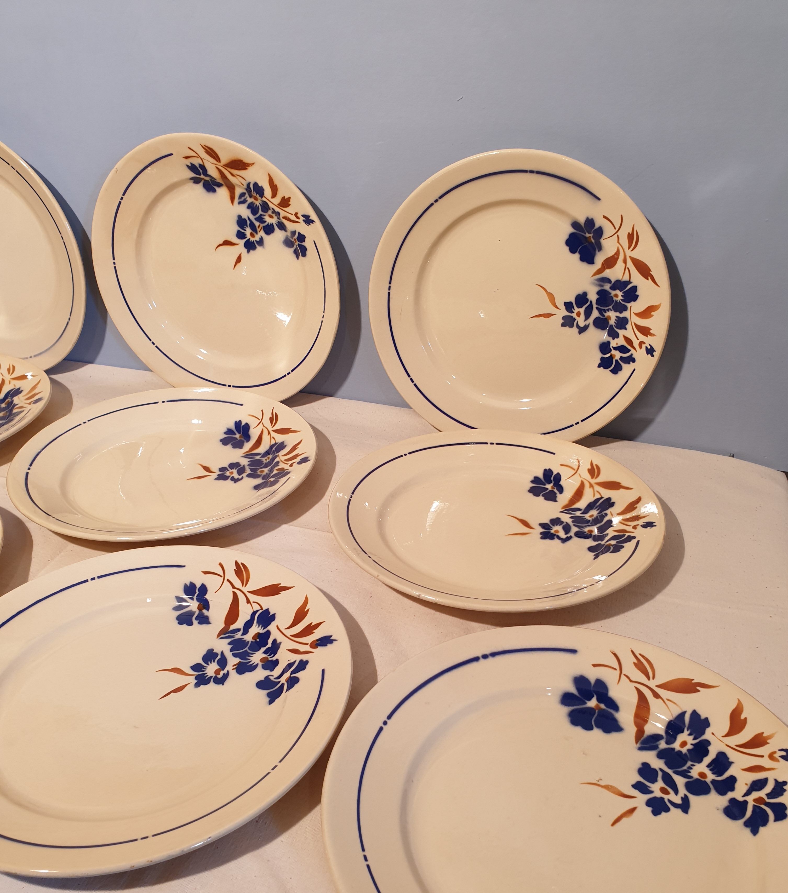 Suite of 10 Flat plates Badonviller