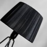Mid-Century Polish Modern Small Table Lamp with Black Lampshade, 1960s