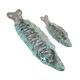 Pair of pressed glass sushi dishes