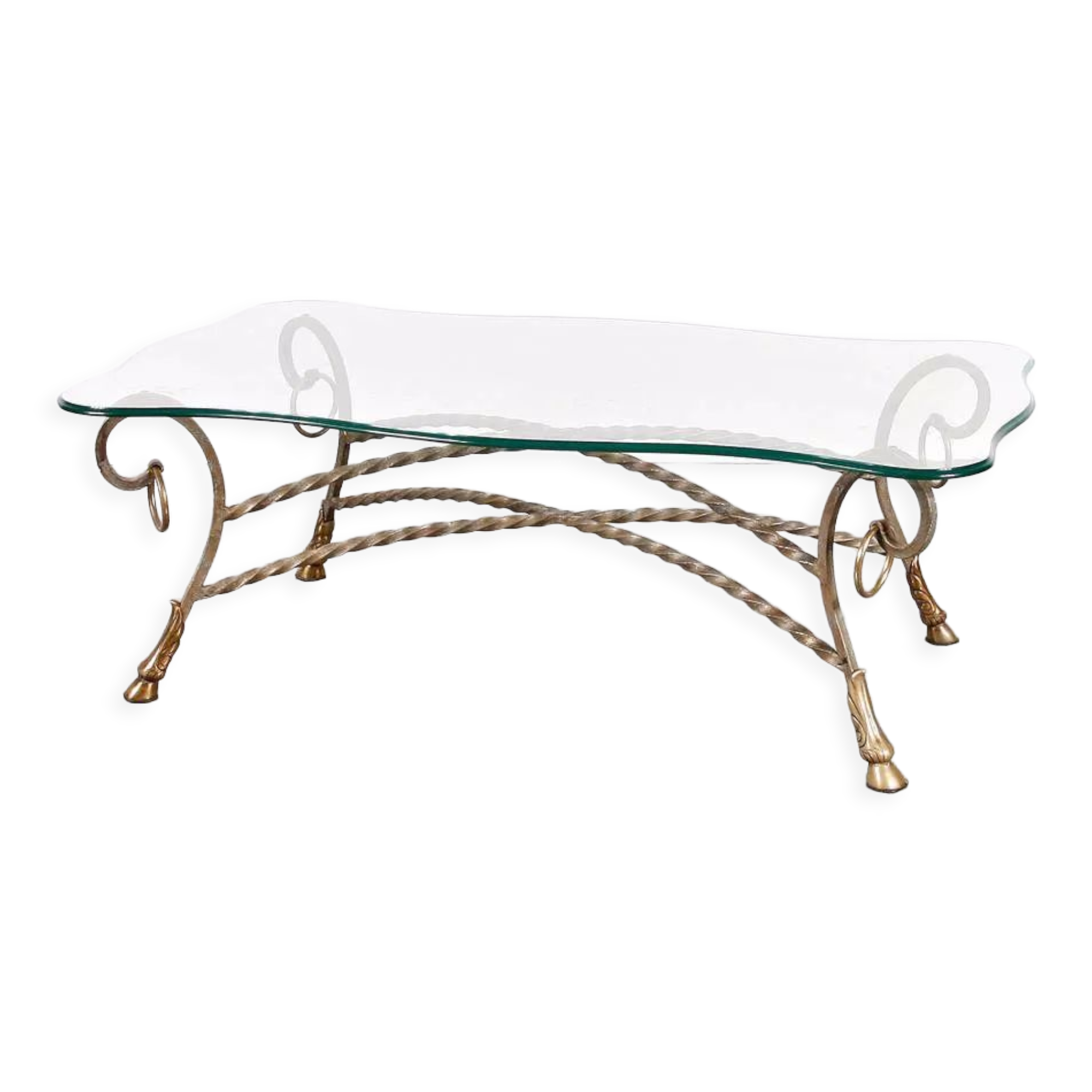 1960s glass coffee table