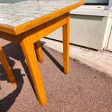 Petit table carrée bois carrelage carreler