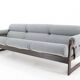 Three-seater beech canapé from the 1970s by Hikor, Czechoslovakia.