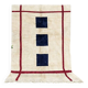 Traditional handmade wool rug in black and white with burgundy 250cmx150cm