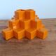 Pyramid vase in orange ceramic by Makio Hasuike for Gabbianelli, 1970