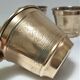 Three pot covers brass silver cover golden patina monogram early twentieth century