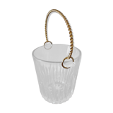 Glass ice bucket and metal dore
