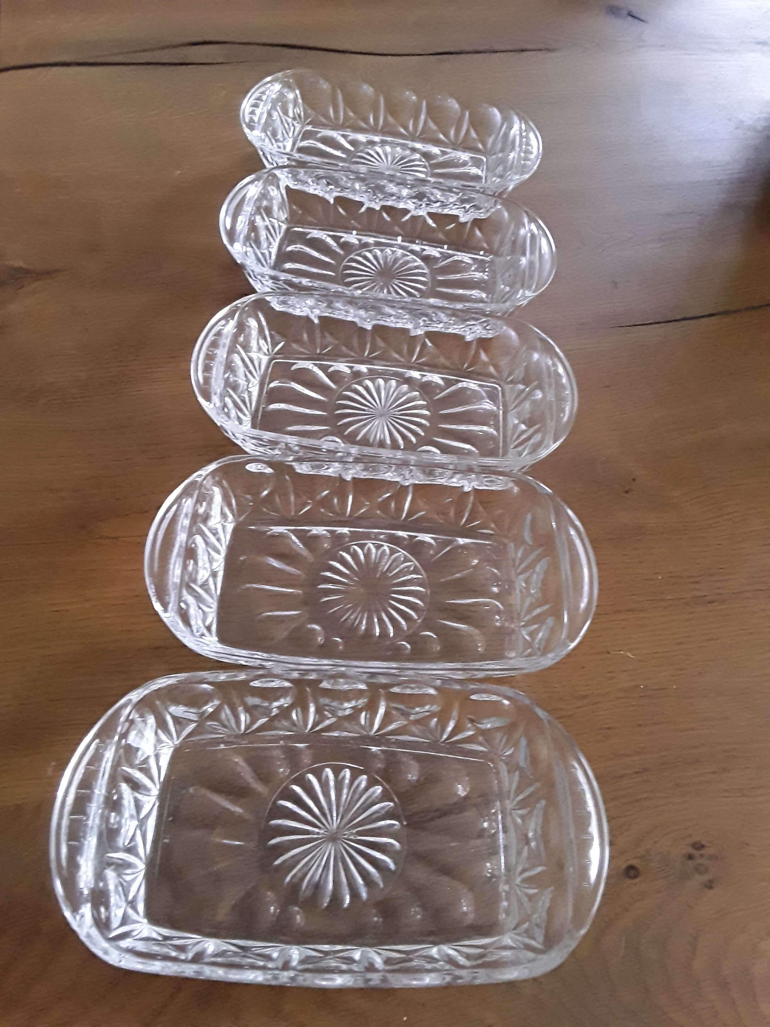 Lot de 7 verres à eau ramequins roses TBE - Arts de la table