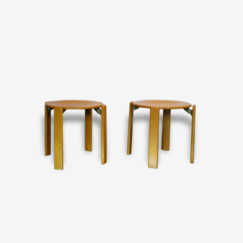 2 stools Dietiker designed by Bruno Rey 1970 vintage