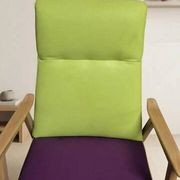 Pair of restored vintage armchairs, green and purple upholstery