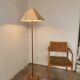 Scandinavian floor lamp 1960, wood and brass
