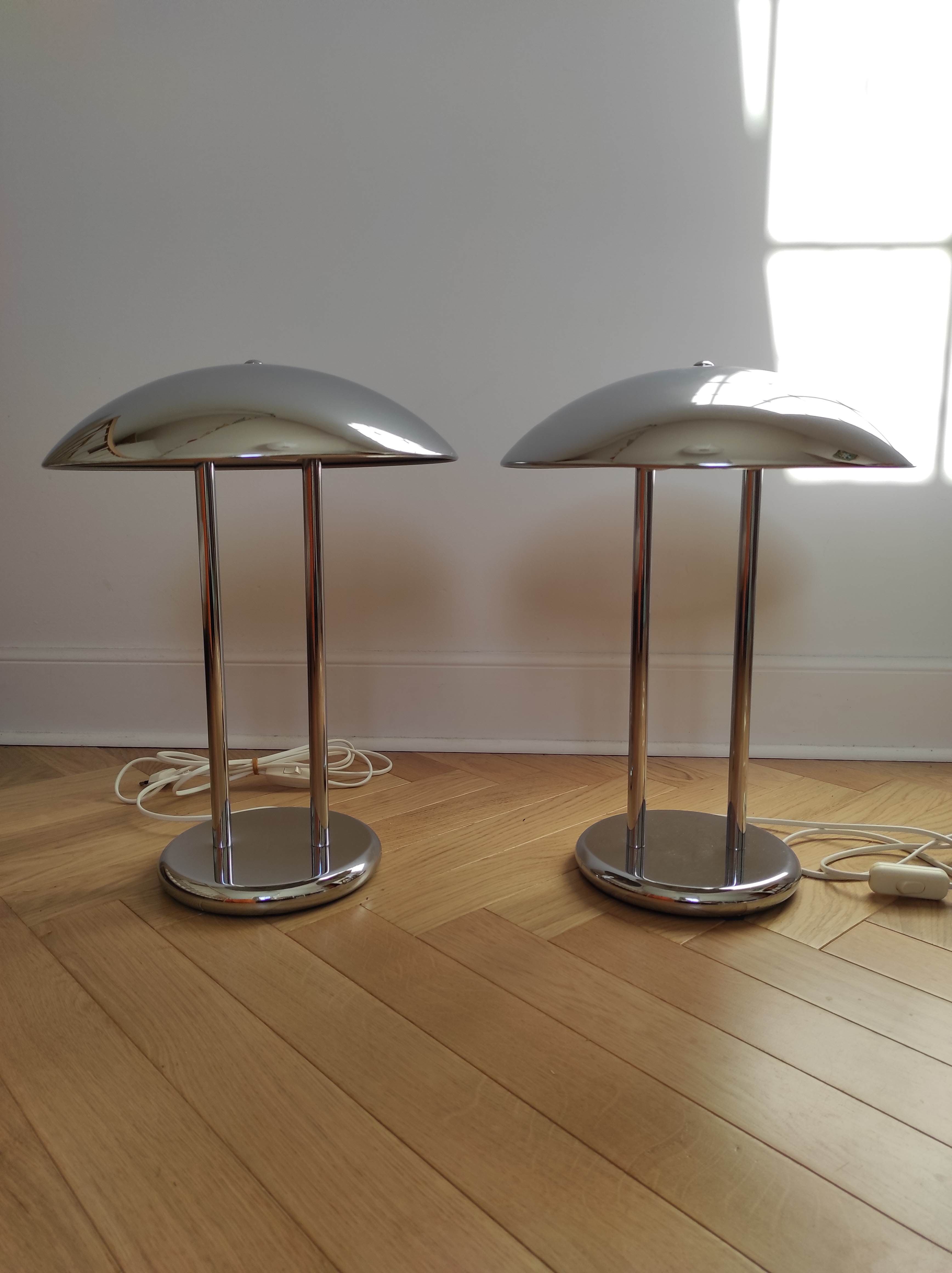 Paire de lampes champignon design Robert Sonneman 1989
