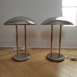 Paire de lampes champignon design Robert Sonneman 1989