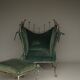 Postmodern Baroque style Armchair and Ottoman, 1980s