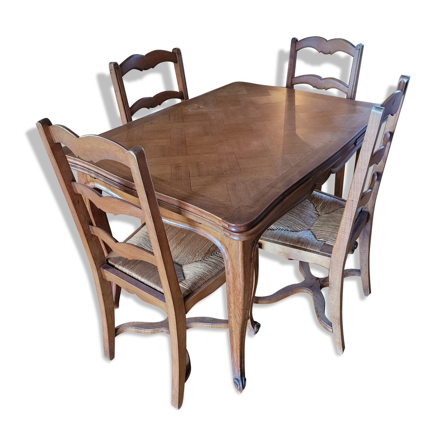 Table and 4 solid wood chairs