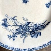 Sarreguemines round dish in blue ironstone, "Carmen" service