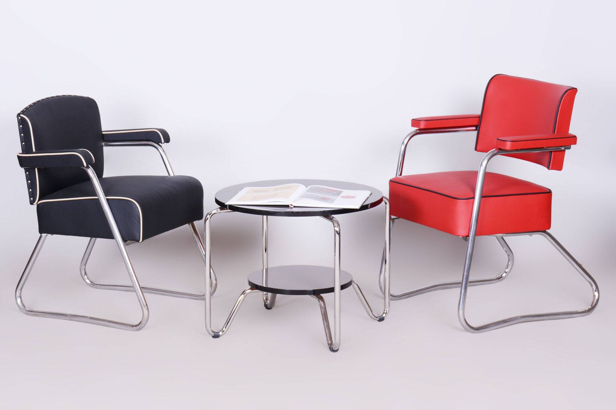 Restored Bauhaus Armchair, Mauser, G. Rohde, Chrome, Leather, Germany, 1930s