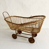 Old rattan doll's pram