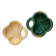 Vintage ceramic pocket trays, leaf shape – Green and cream
