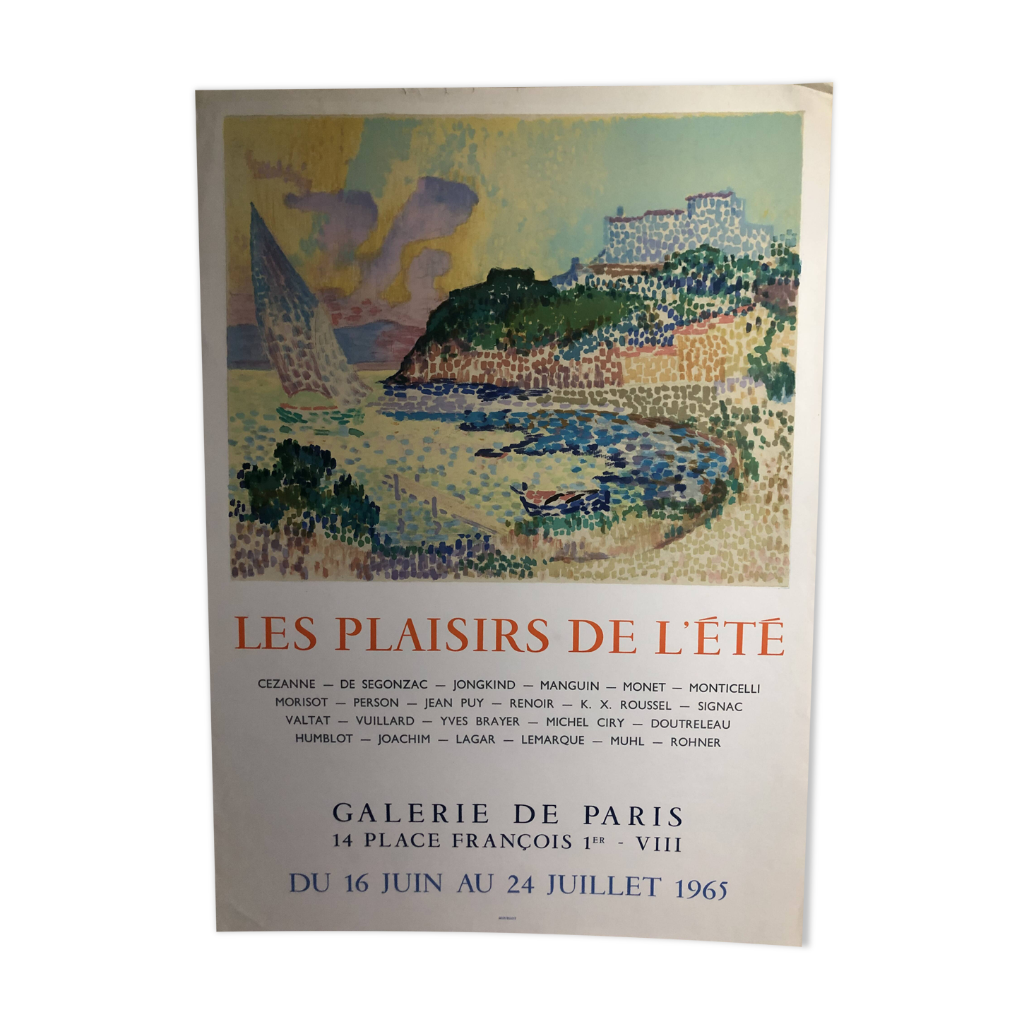 Poster The pleasures of summer Galerie de Paris 1965