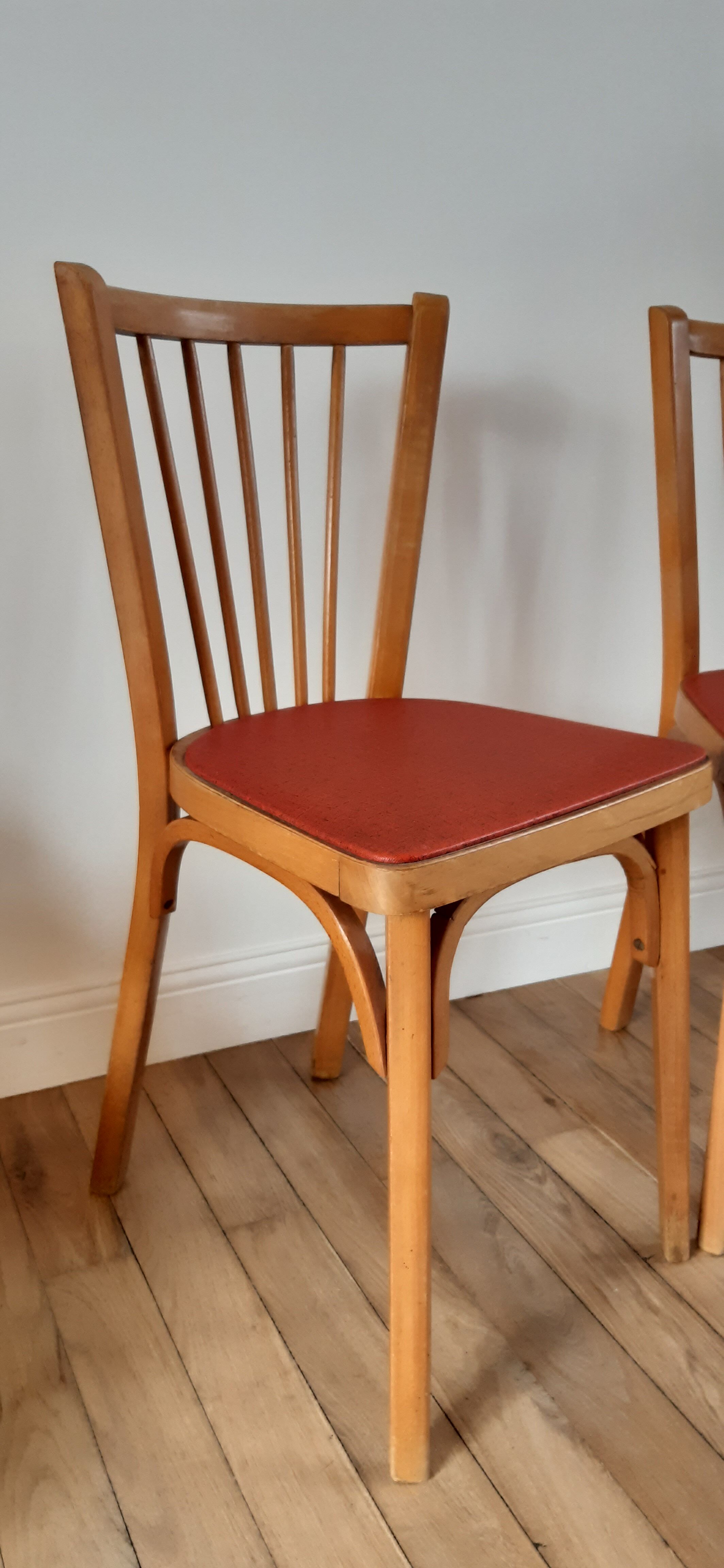 Pair of Baumann bistro chairs N°12 50s