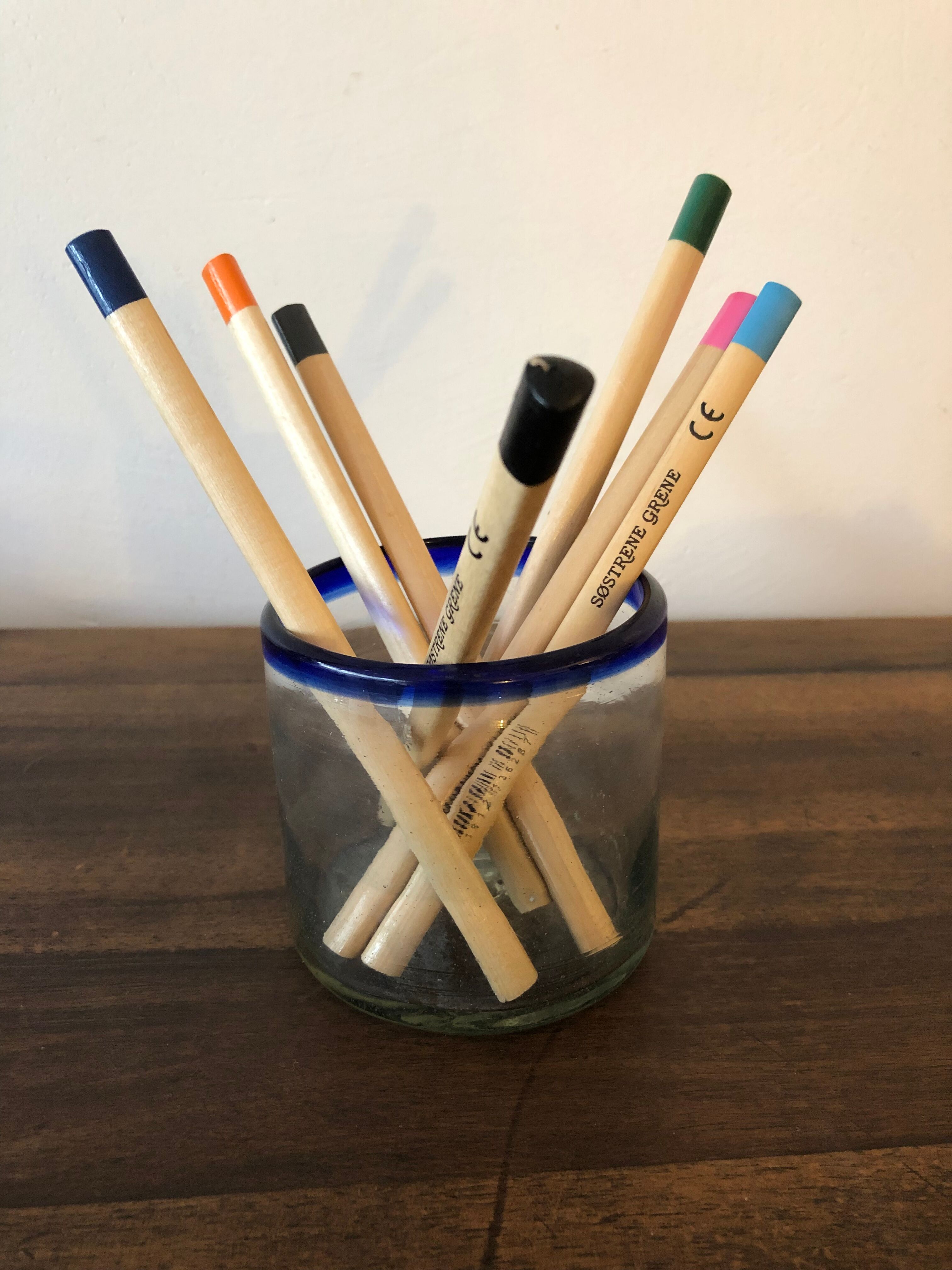 Old blown glass pencil pots