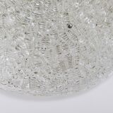 Round textured glass ceiling light J. T. Kalmar mid-century, Austria, 1960s