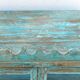 Blue wooden showcase
