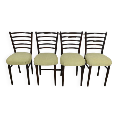 Suite de 4 Chaises Scandinaves en Bois teinté – 1960