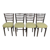 Suite de 4 Chaises Scandinaves en Bois teinté – 1960