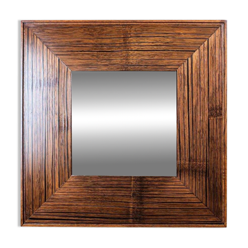 Miroir ancien en bois exotique, années 1890
