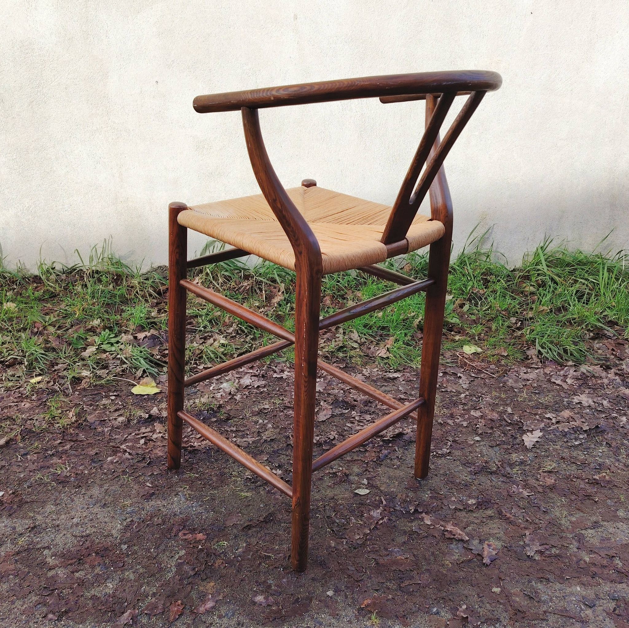 High chair armchair in vintage Scandinavian style
