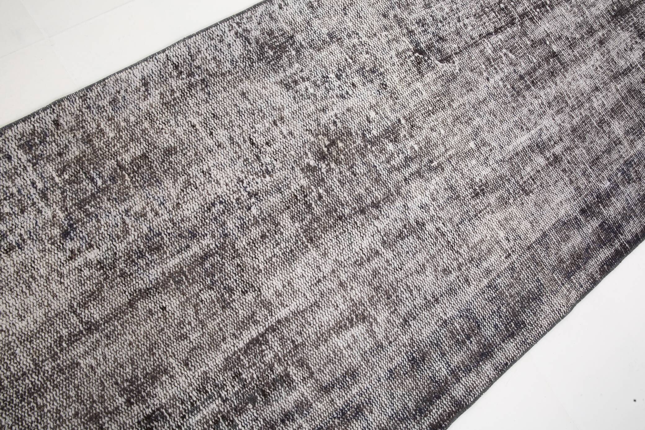 3x10 Rug For Hallway Gray Blue Turkish Vintage Runner Rug, 81x306Cm