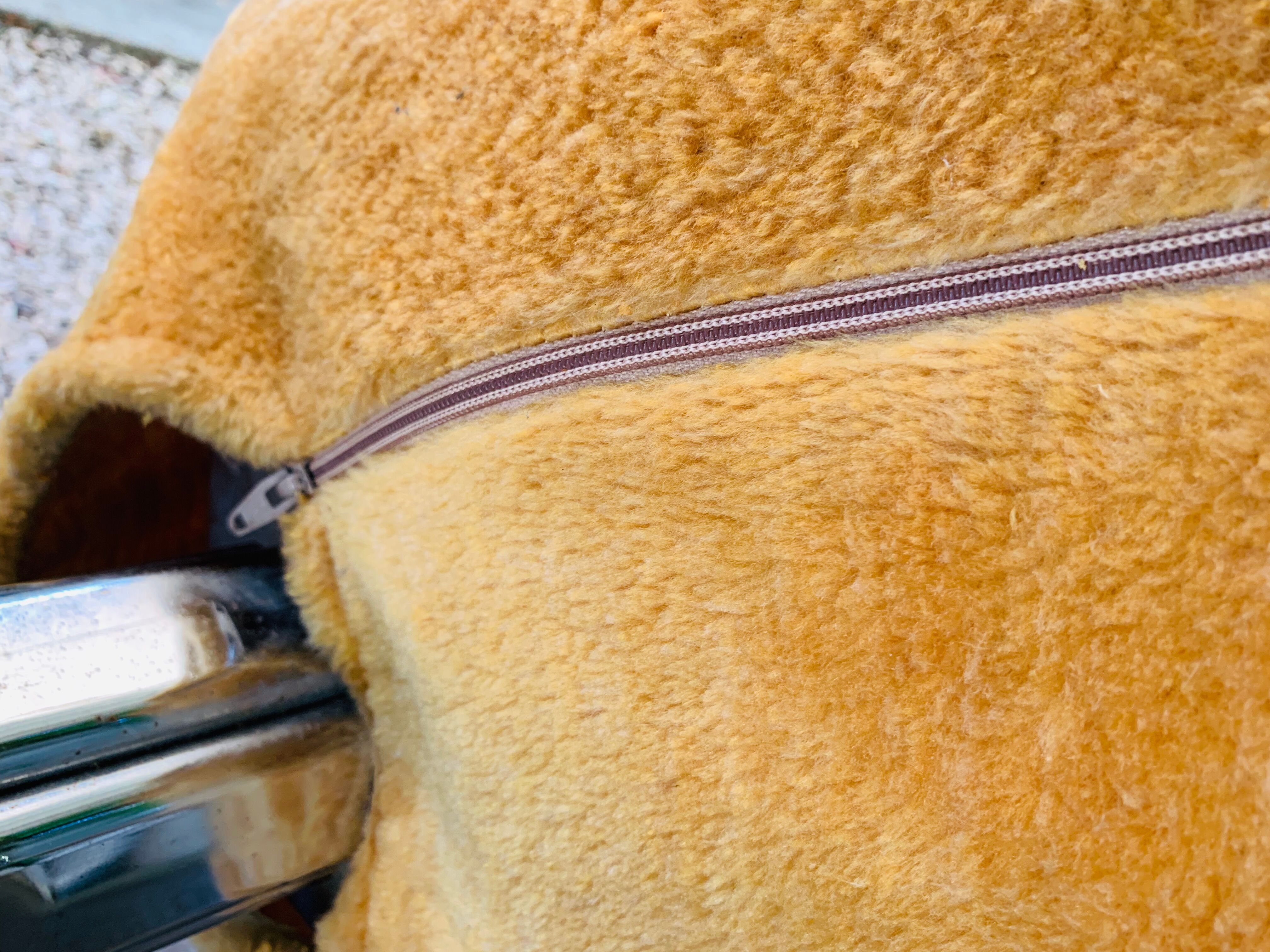 Space age mustard armchair