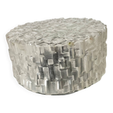 Vintage round ceiling light in molded glass