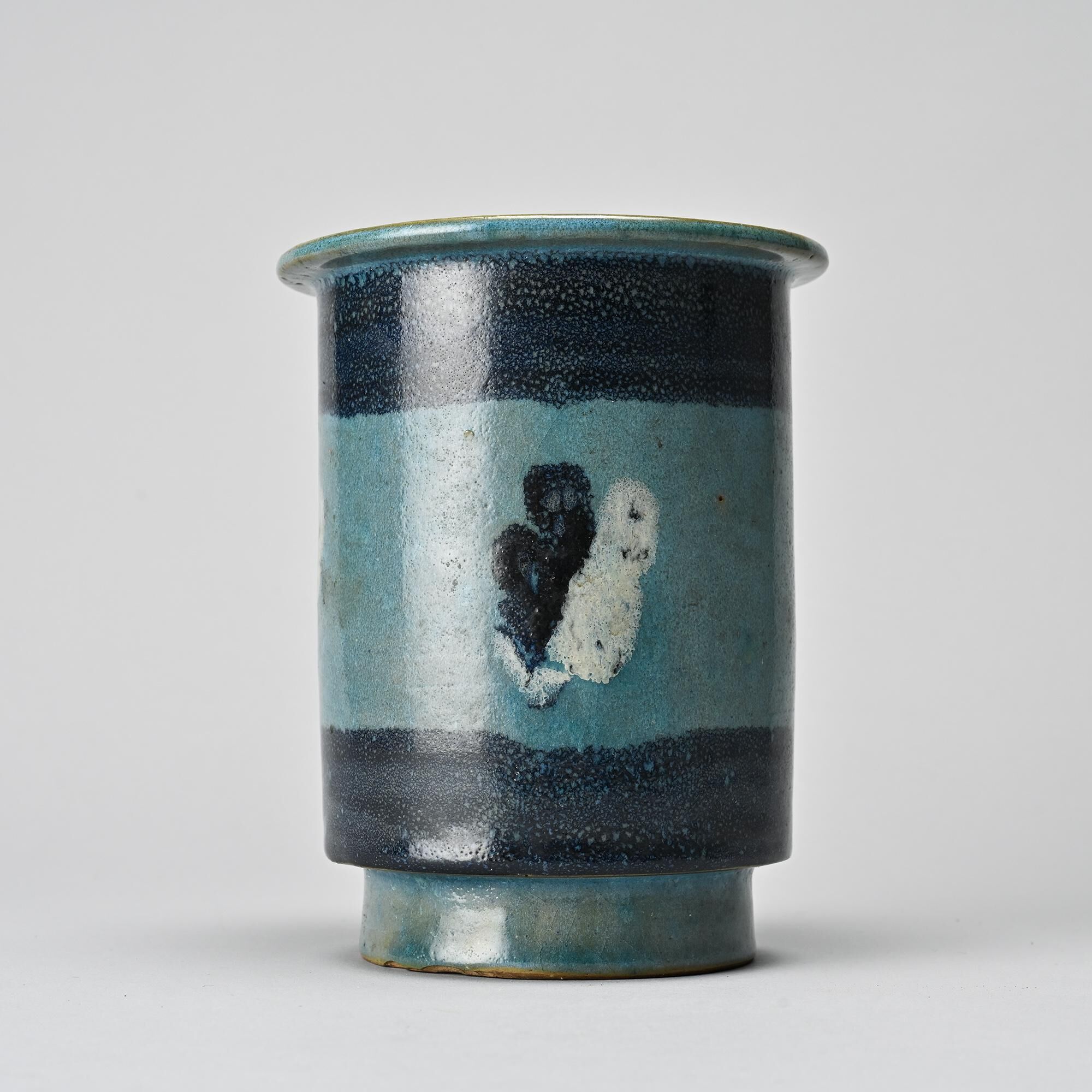 Small glazed ceramic pot by Menelika pottery, circa 1950.