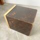 Tortoiseshell, resin and brass trash can from the 50s