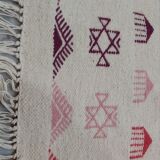 Traditional Berber multicolored white carpet  208x127cm