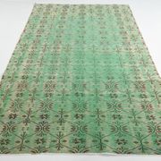 6x9 Vintage Green Geometric Pattern Anatolian Vintage Rug, 179x283 Cm
