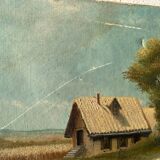 Old oil painting on canvas