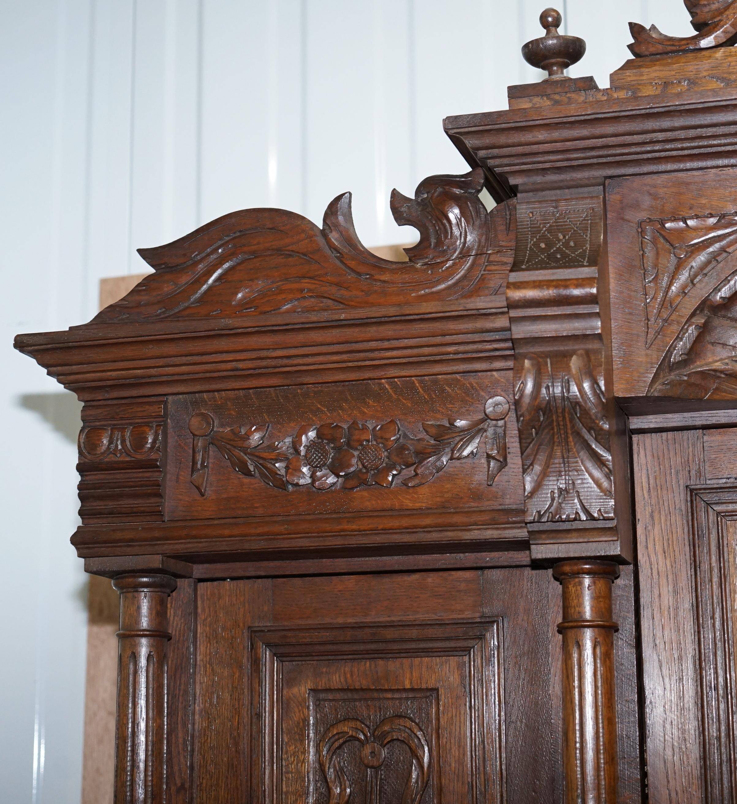 Dutch Carved Oak Wardrobe Early 19th Century