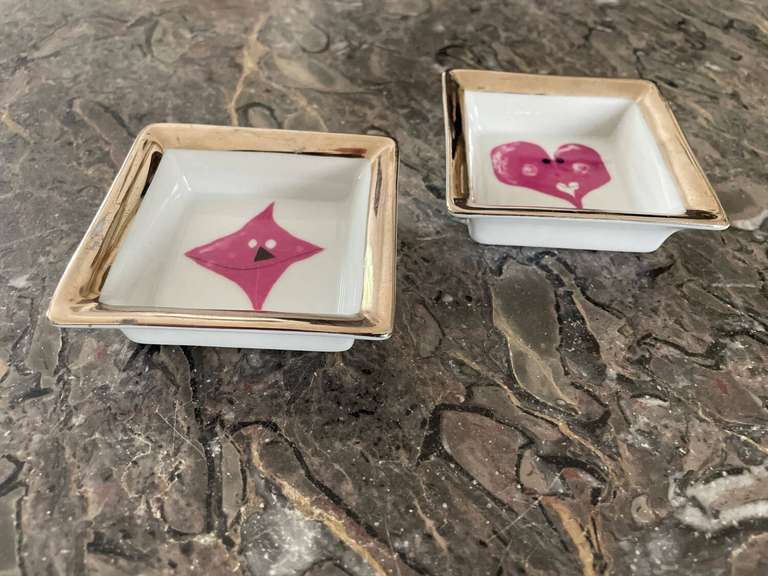 Duo of ashtrays Christian Lacroix in porcelain