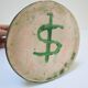 enamelled ceramic candle holder signed "S" plant decoration 70s