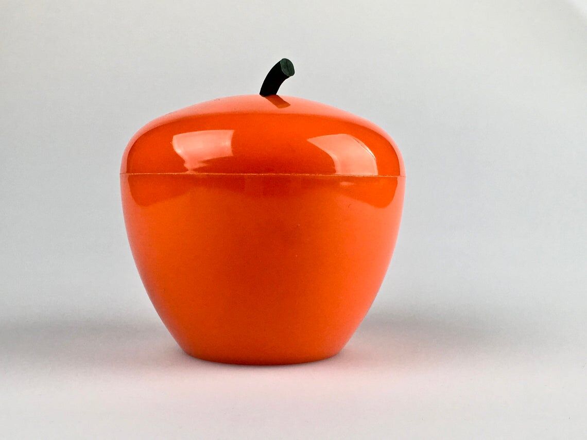 1970s orange plastic ice bucket