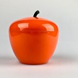 Seau à glace orange en plastique des années 1970