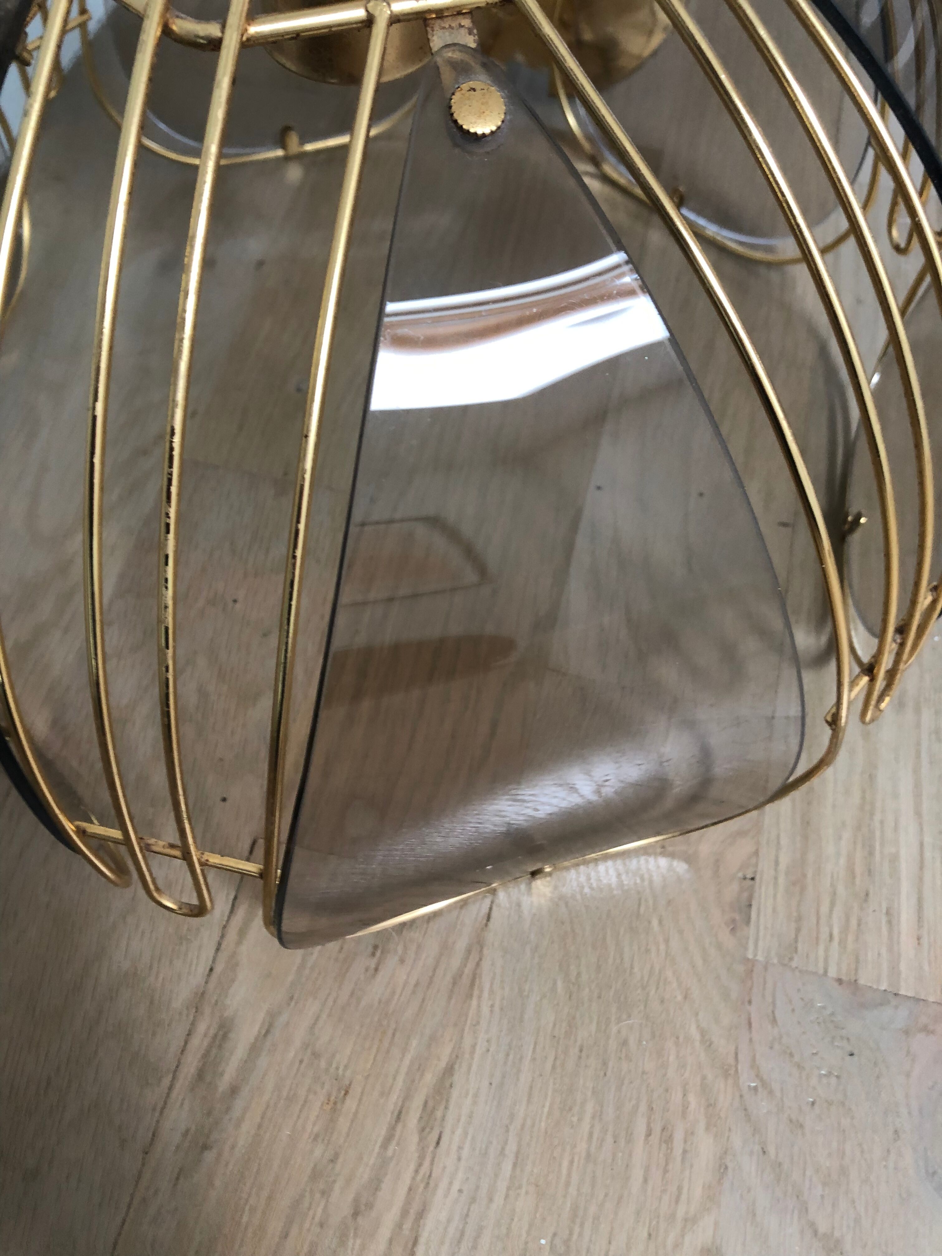 Smoked glass ceiling lamp