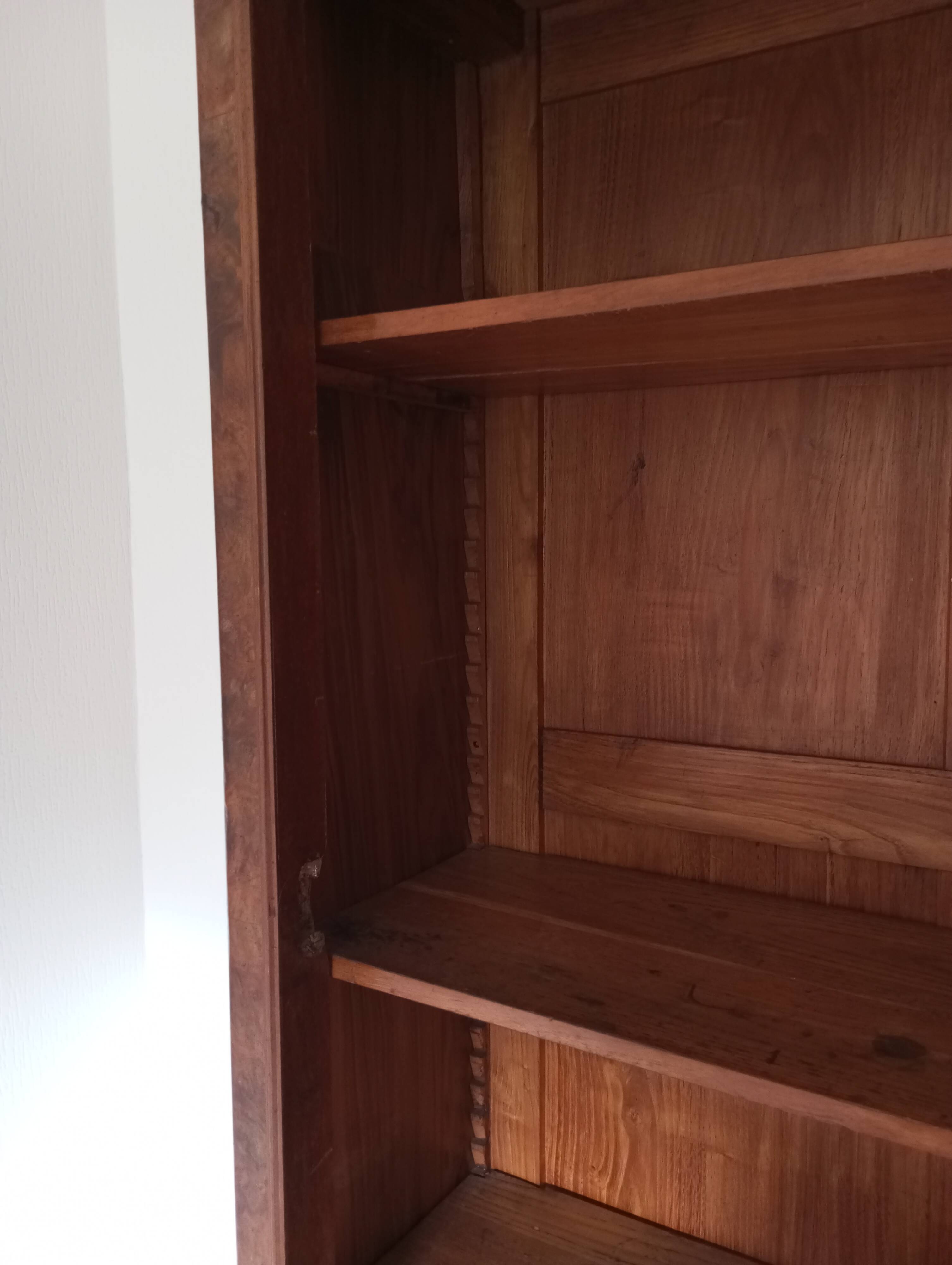 Old one-door wardrobe with mirror