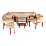 Ensemble de sièges en palissandre avec table basse, Art déco, restauré, France, années 1920