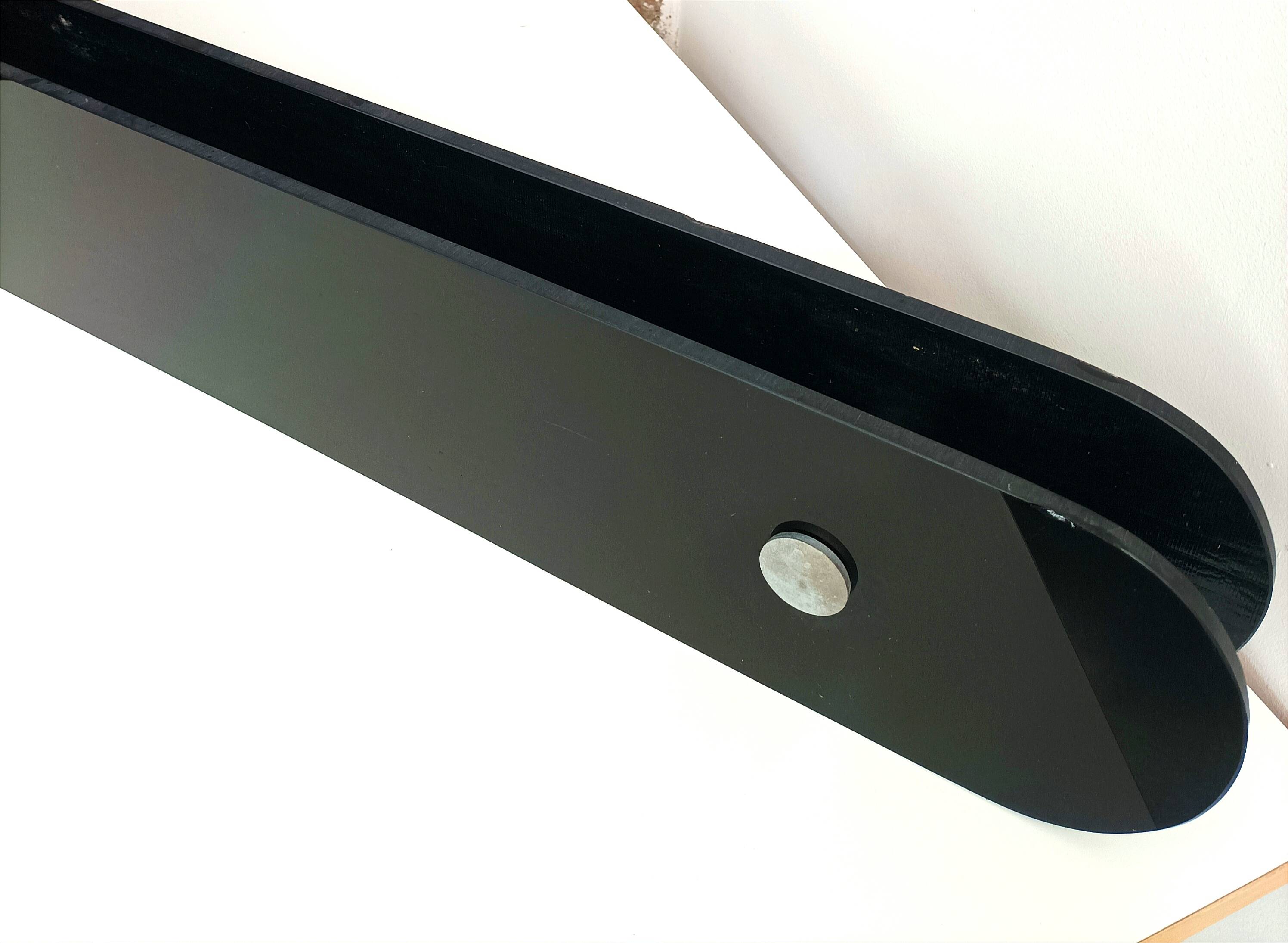 Large format solid glass vintage door handle