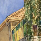 Watercolor landscape signed and dated 1973